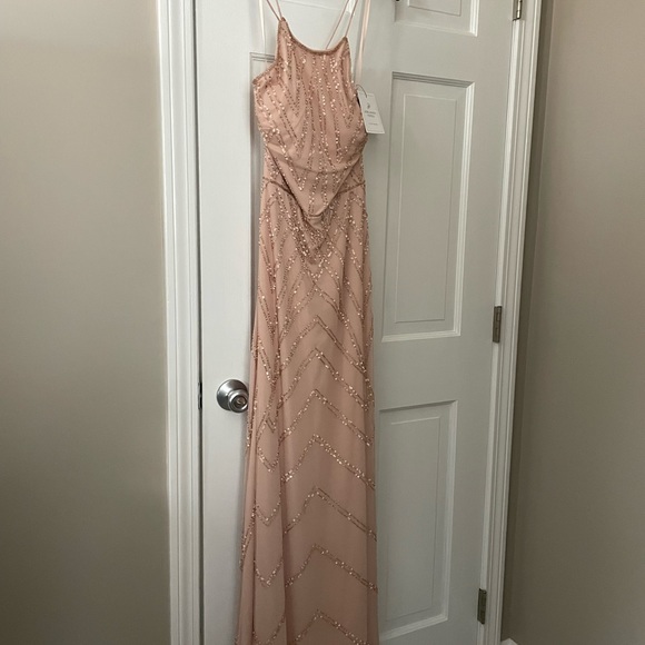 NWT Adrianna Papell Lace-Up Back Halter Dress - Picture 3 of 4